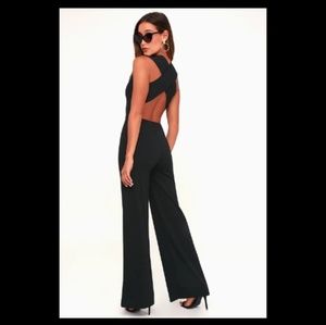 THINKING OUT LOUD BLACK BACKLESS JUMPSUIT
